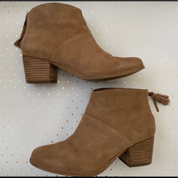 Toms Shoes - TOMS Leila Toffee Suede booties. Size 8.5.
